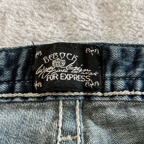 Express Rerock bootcut distressed jeans  size 10 short - Picture 2 of 8